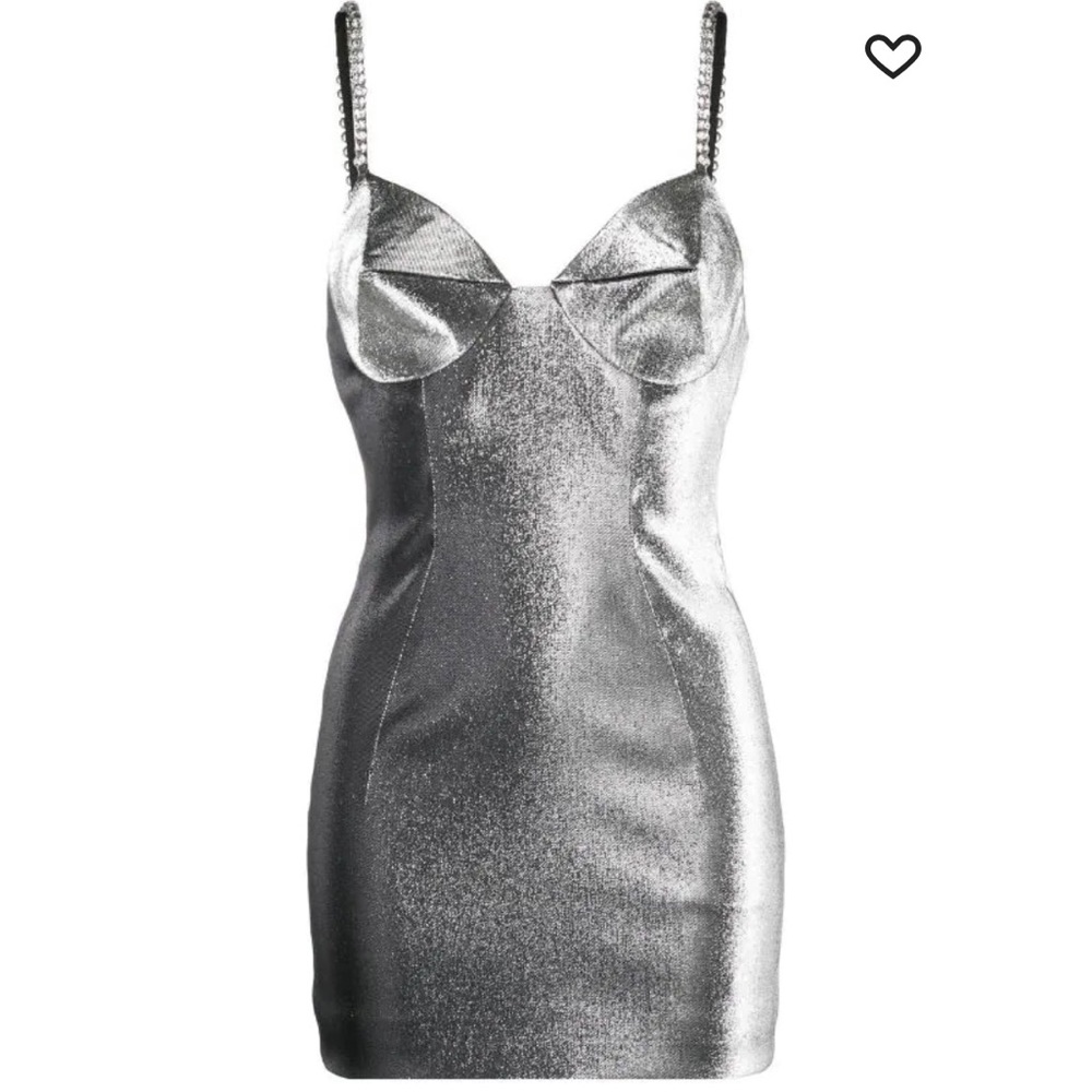 AREA metallic mini dress